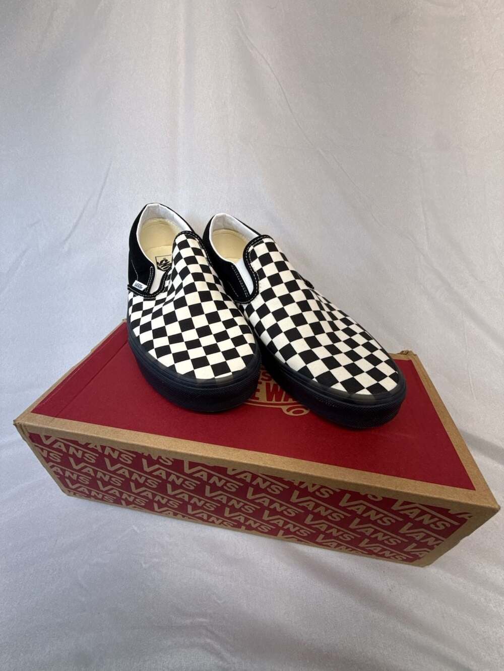 Vans Classic Slip-On Size 12 Checkerboard White Black